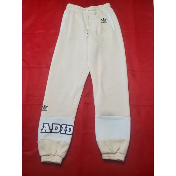 Adidas Joggers Women's Size S Cream And White Logo Prototype Model Sample Unit - Picture 1 of 13